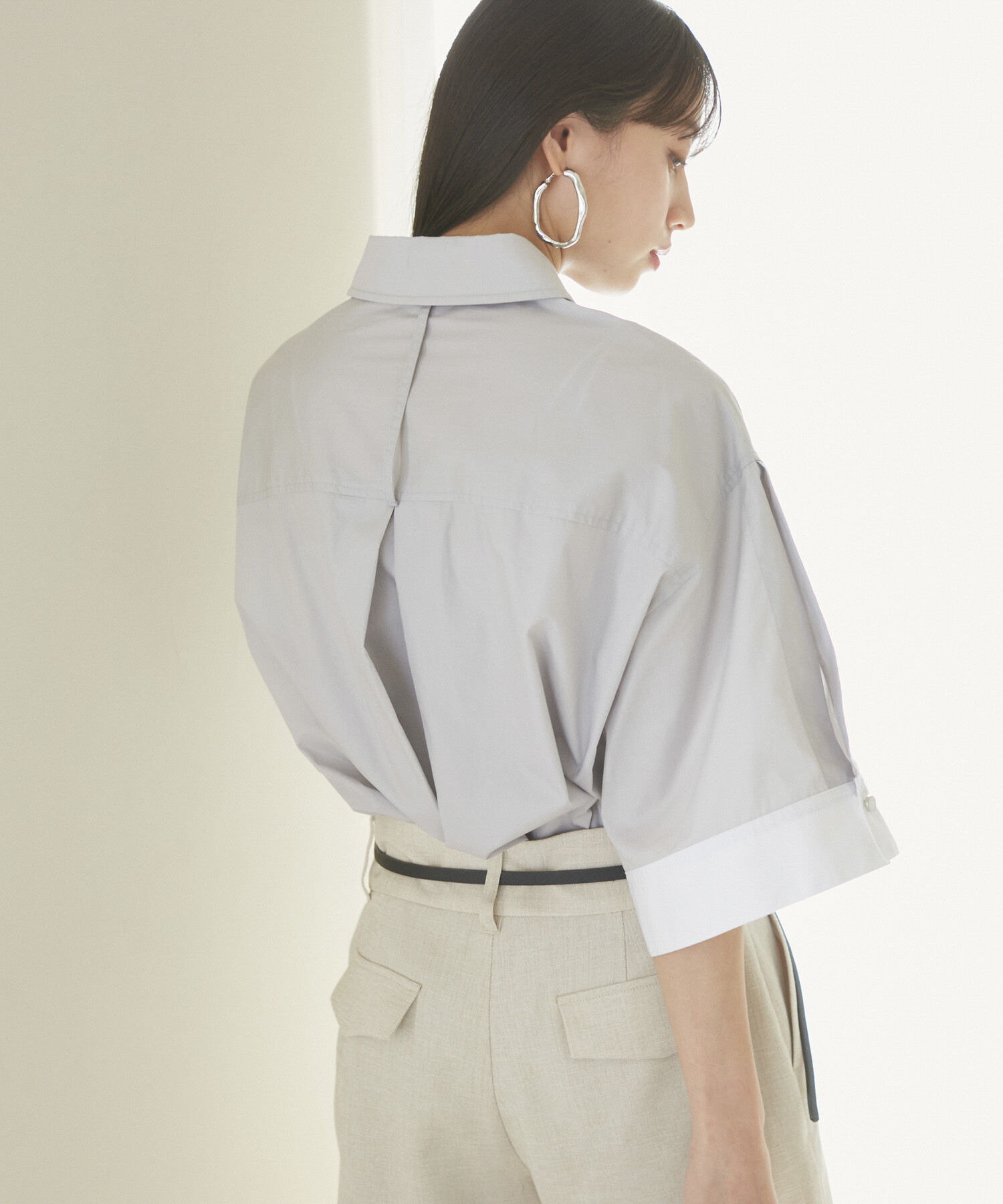 VIS「【洗える】オーバーサイズピンタックシャツ」|シャツ・ブラウス|