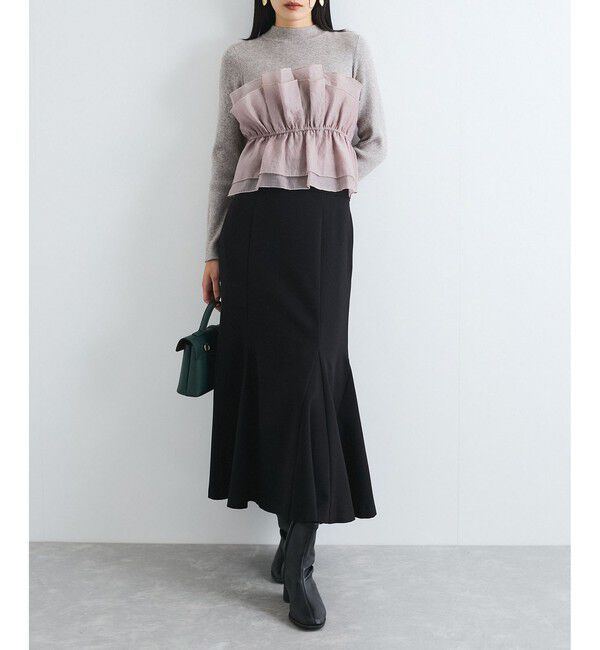 VIS「美easyウーリッシュバックレースアップマーメイドSK」|スカート|