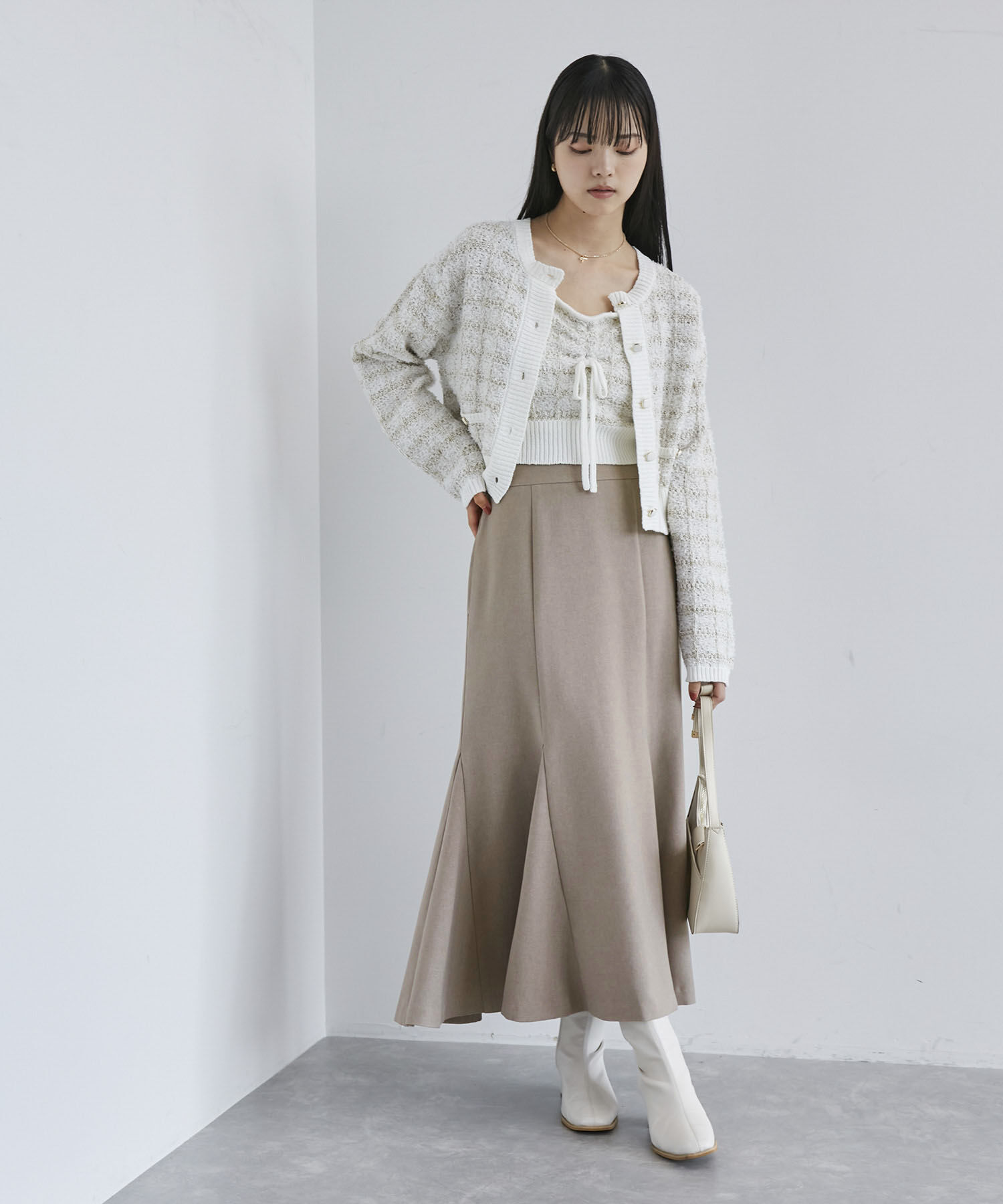 VIS「美easyウーリッシュバックレースアップマーメイドSK」|スカート|