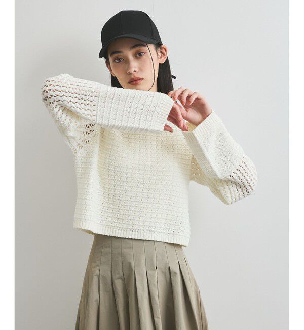 VIS「透かし編みニットプルオーバー」|ニット・セーター|