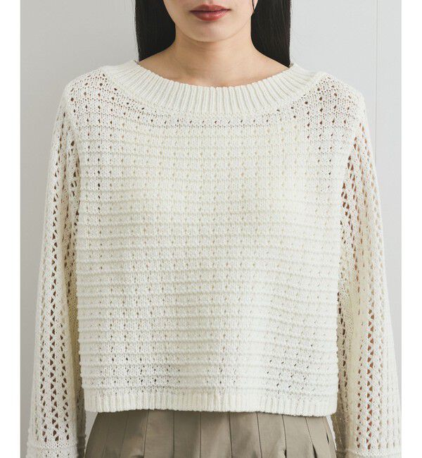VIS「透かし編みニットプルオーバー」|ニット・セーター|