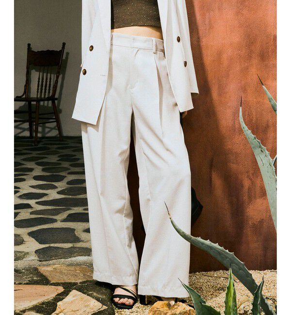 VIS「美easyリネンライクワイドパンツ/イージーケア・接触冷感・セットアップ対応」|スラックス|