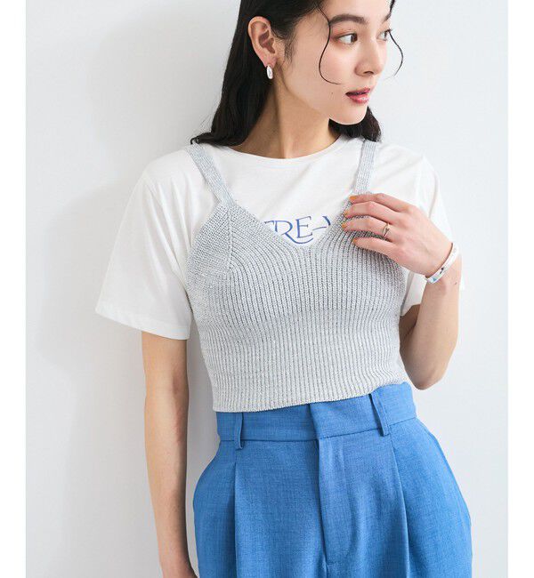 VIS「スパンコールニットビスチェ」|キャミソール|