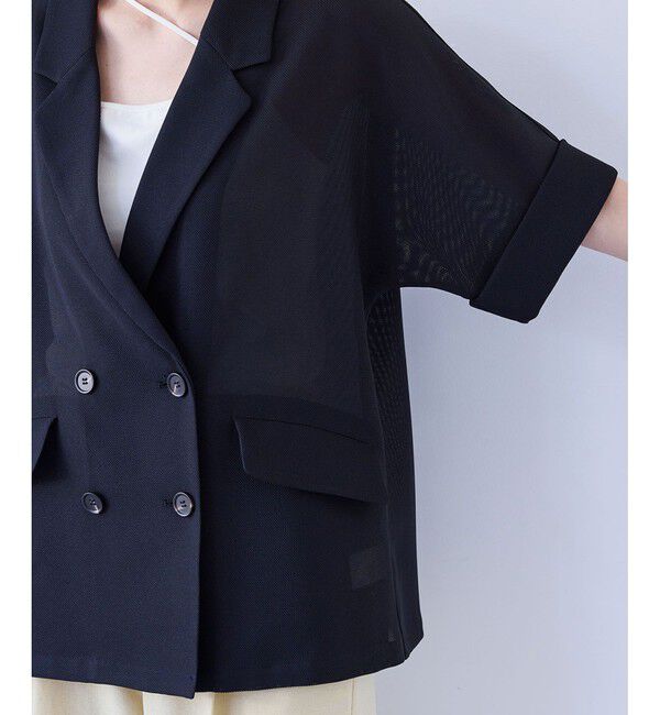 VIS「【洗える】メッシュドルマンサマージャケット」|テーラードジャケット|