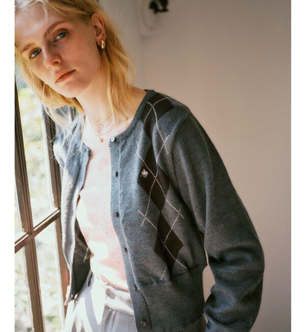 VIS「【POLO BCS】VIS別注アーガイルニットカーディガン」|カーディガン|チャコール(06)