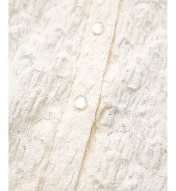 VIS「ストレッチレースジャガード衿付きカーディガン」|カーディガン|