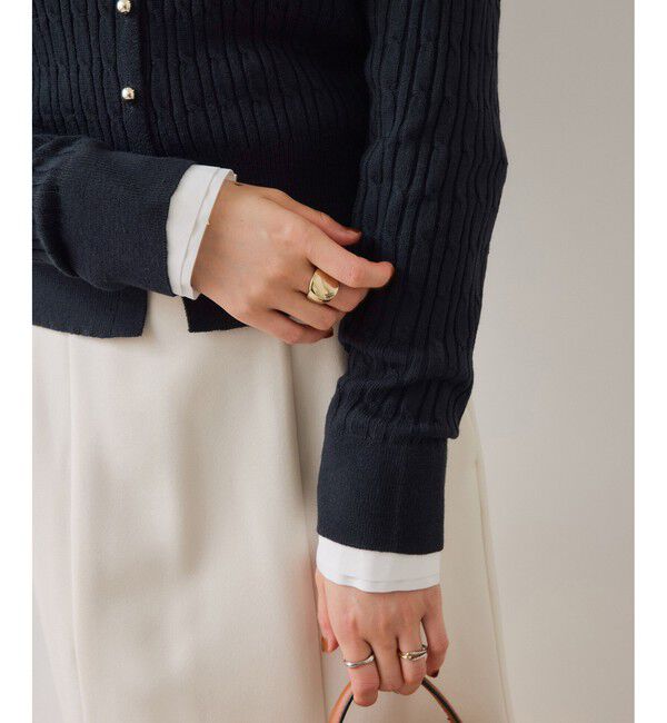 VIS「 ケーブルコンパクトカーディガン」|カーディガン|