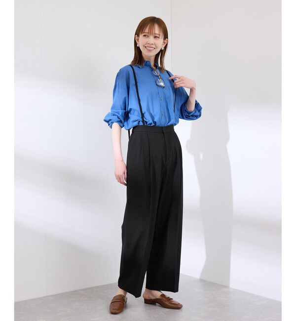 Rope&rsquo;Picnic「【3サイズ展開】サスペンダー付きワイドパンツ」|チノ|