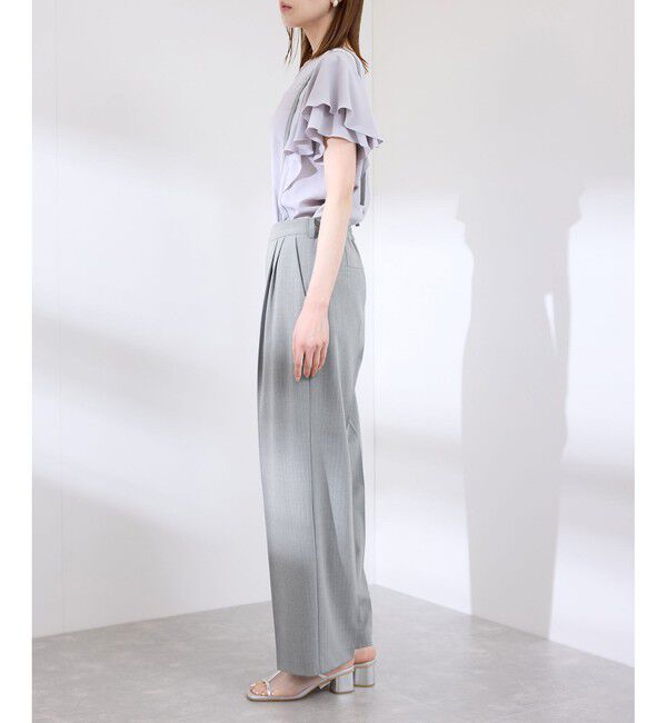 Rope&rsquo;Picnic「【3サイズ展開】サスペンダー付きワイドパンツ」|チノ|