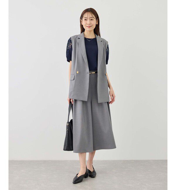 Rope&rsquo;Picnic「カナパ ガウチョパンツ/セットアップ対応・UV・抗菌防臭・接触冷感」|チノ|