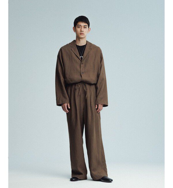 ADAM ET ROPE'「ボックスシルエット リネン シャツ ジャケット / セットアップ可能」|テーラードジャケット|