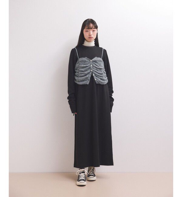 ADAM ET ROPE'「【WEB限定】ニットキャミソールセットワンピース」|ワンピース|