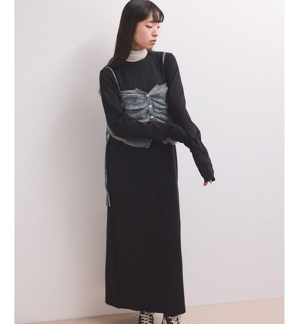 ADAM ET ROPE'「【WEB限定】ニットキャミソールセットワンピース」|ワンピース|