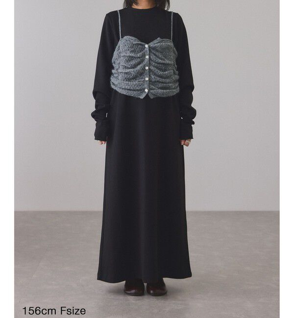 ADAM ET ROPE'「【WEB限定】ニットキャミソールセットワンピース」|ワンピース|