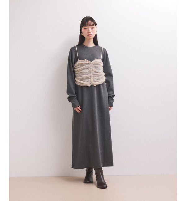 ADAM ET ROPE'「【WEB限定】ニットキャミソールセットワンピース」|ワンピース|