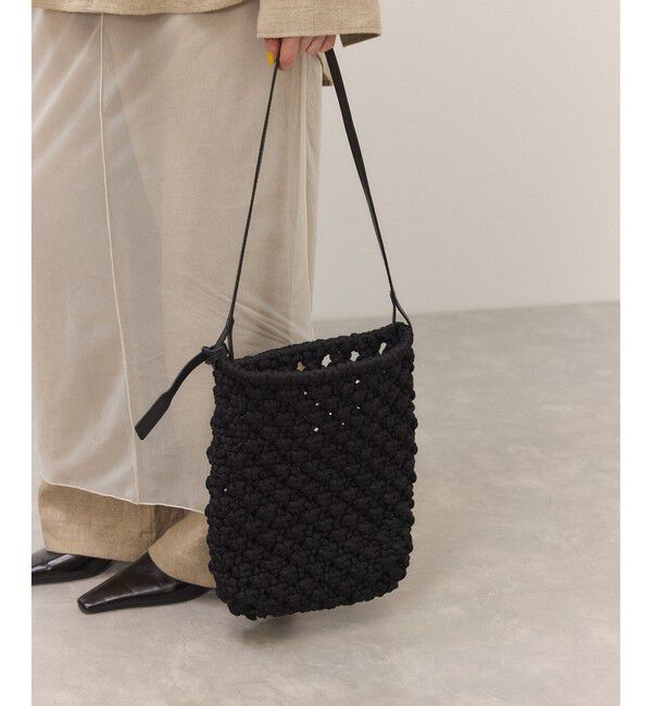 ADAM ET ROPE'「バケットカゴバッグ」|かごバッグ|ブラック(01)