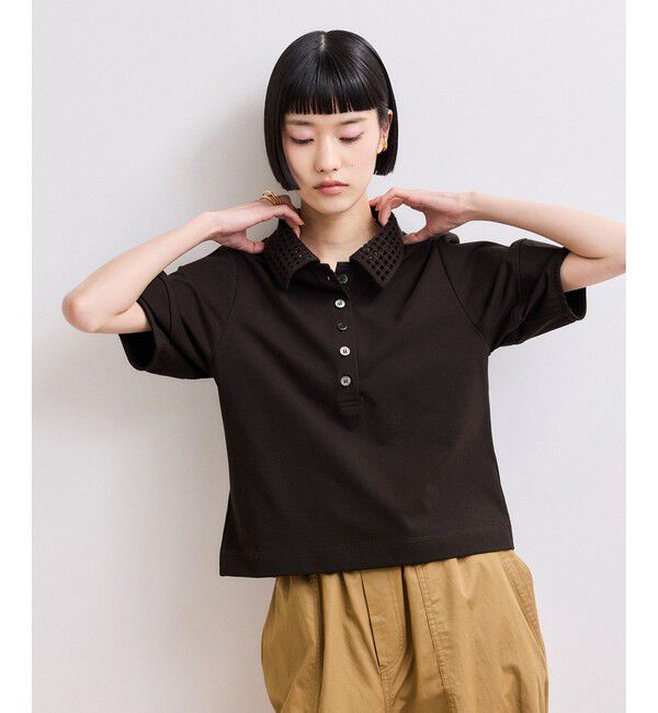 ADAM ET ROPE'「【WEB限定】・【サステナブル】メッシュ襟ポロシャツ」|ポロシャツ|