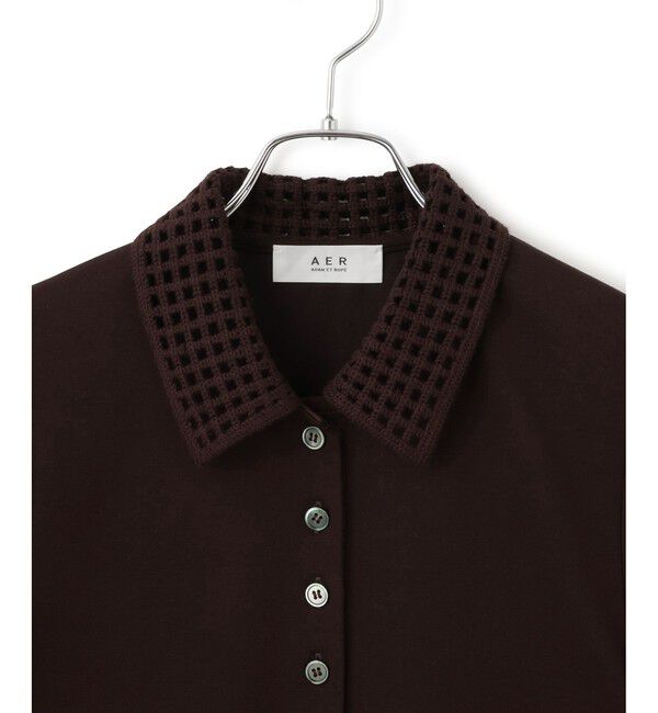 ADAM ET ROPE'「【WEB限定】・【サステナブル】メッシュ襟ポロシャツ」|ポロシャツ|