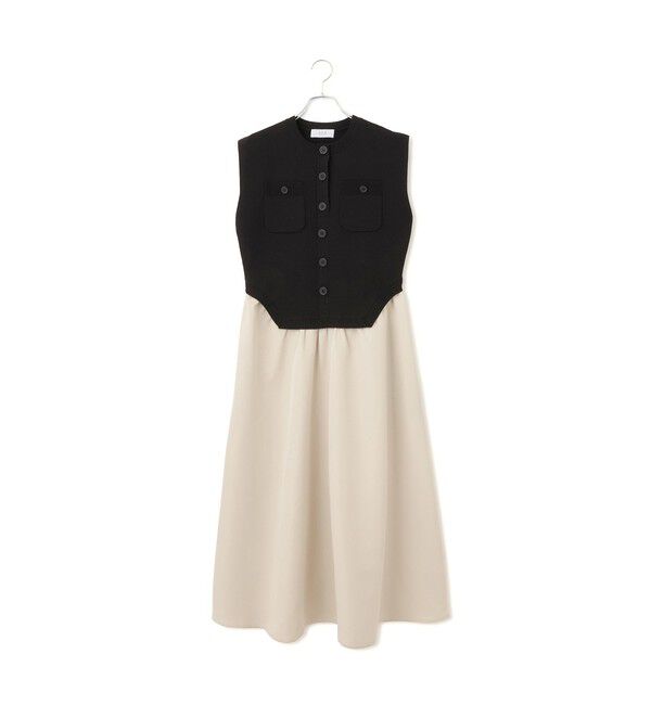 ADAM ET ROPE'「【WEB限定】・【サステナブル】カーブヘムコンビワンピース」|ワンピース|