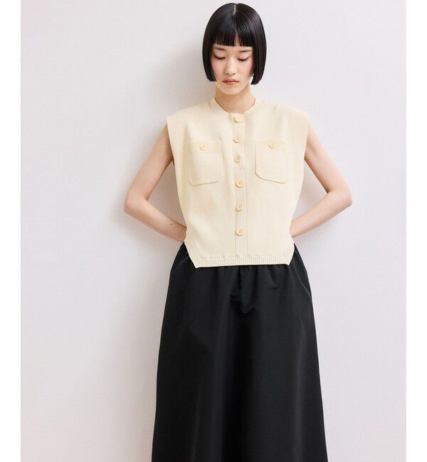 ADAM ET ROPE'「【WEB限定】・【サステナブル】カーブヘムコンビワンピース」|ワンピース|