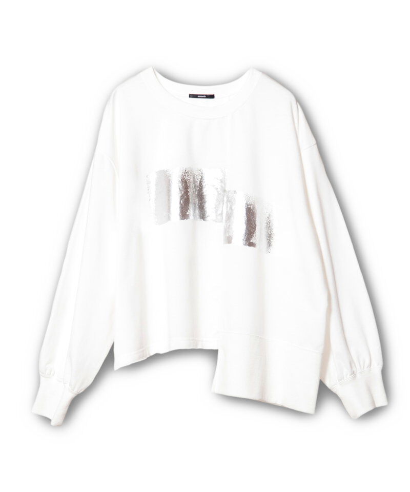  「箔プリント切替プルオーバー」|Tシャツ・カットソー|