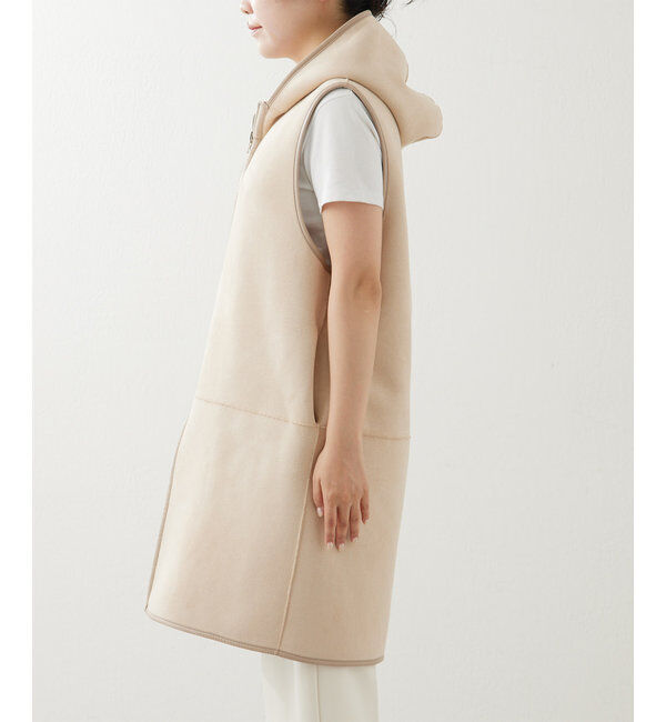 THE PAUSE「【THE PAUSE】ボアフードロングジレ」|ベスト・ジレ|