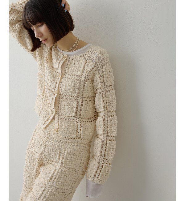  「ハンドクロシェカーデ」|ニット・セーター|