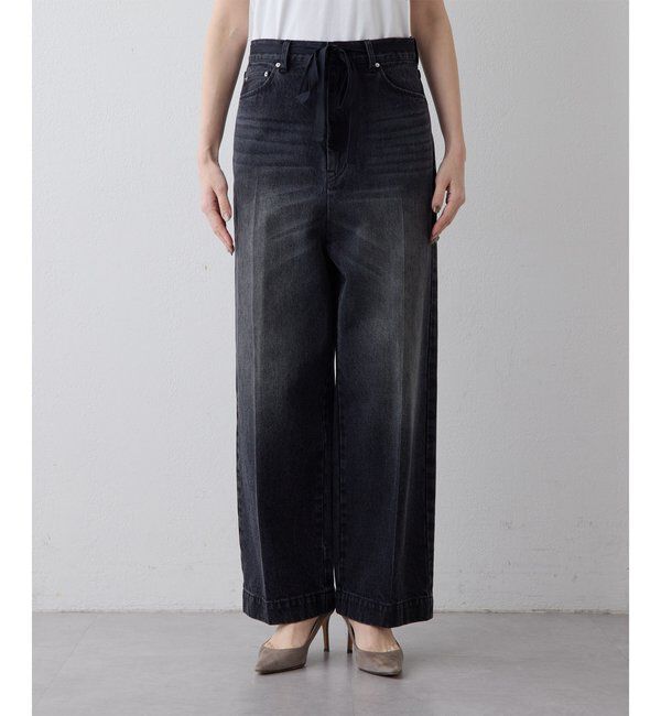  「センタープレスブラックデニムパンツ」|デニム|