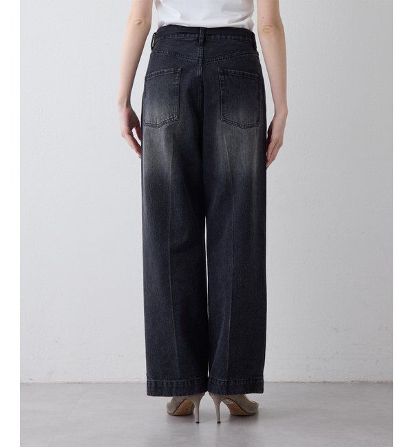  「センタープレスブラックデニムパンツ」|デニム|