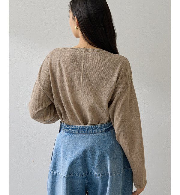  「ボートネックペーパーヤーンプルオーバー」|ニット・セーター|