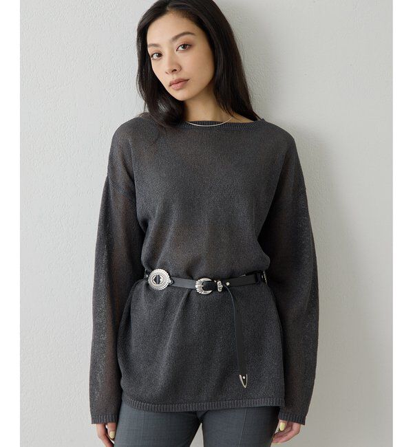  「ボートネックペーパーヤーンプルオーバー」|ニット・セーター|