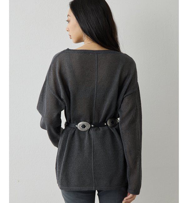  「ボートネックペーパーヤーンプルオーバー」|ニット・セーター|