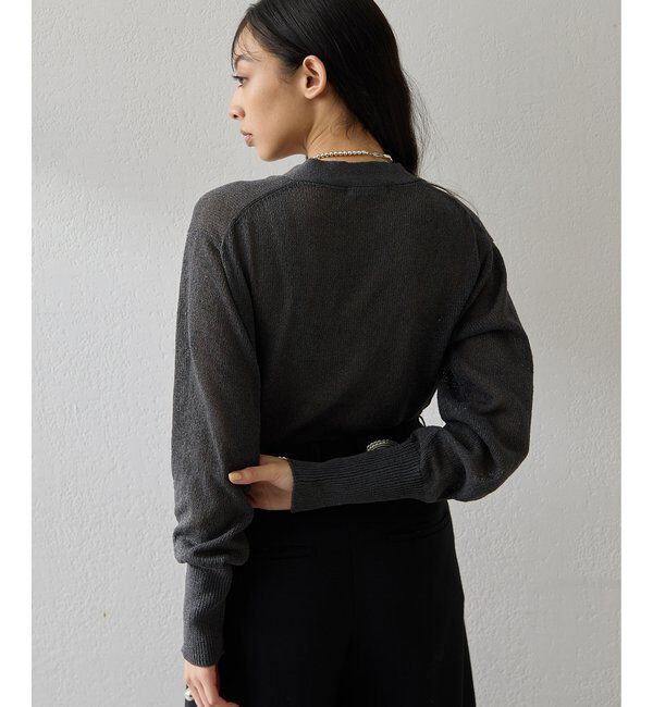  「Vネックペーパーヤーンカーディガン」|ニット・セーター|