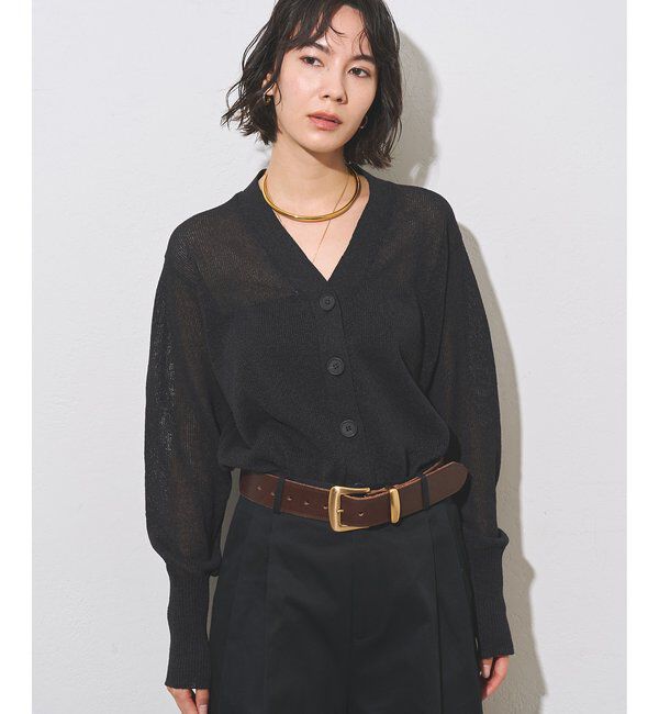  「Vネックペーパーヤーンカーディガン」|ニット・セーター|