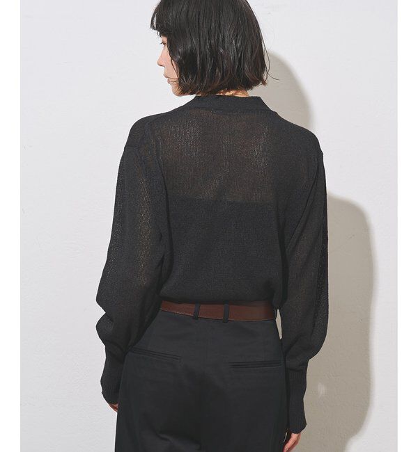  「Vネックペーパーヤーンカーディガン」|ニット・セーター|