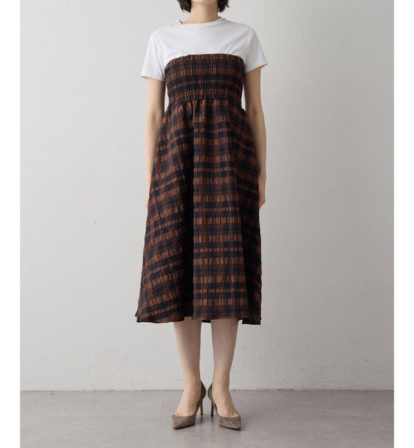 Drawing Numbers「【Drawing Numbers】チェックジャガードシャーリングスカート」|スカート|