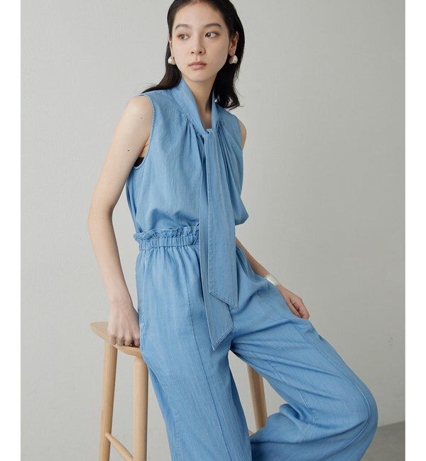 Drawing Numbers「【Drawing Numbers】ソフトデニムボウタイブラウス」|シャツ・ブラウス|