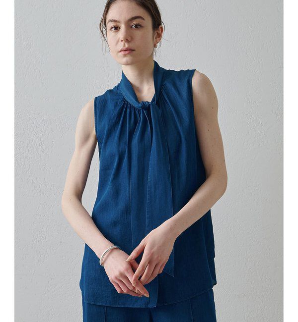 Drawing Numbers「【Drawing Numbers】ソフトデニムボウタイブラウス」|シャツ・ブラウス|