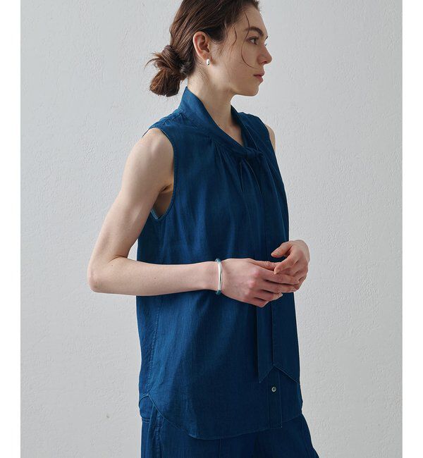 Drawing Numbers「【Drawing Numbers】ソフトデニムボウタイブラウス」|シャツ・ブラウス|