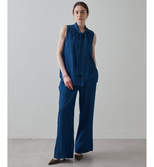 Drawing Numbers「【Drawing Numbers】ソフトデニムボウタイブラウス」|シャツ・ブラウス|