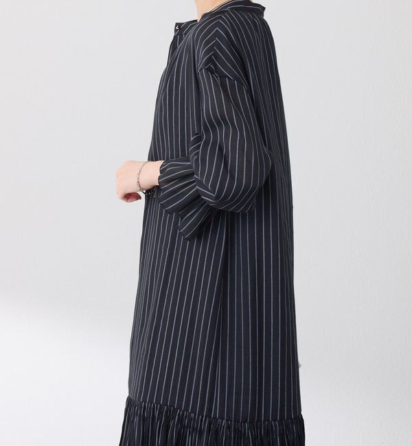  「袖シアーツイルストライプワンピース」|ワンピース|