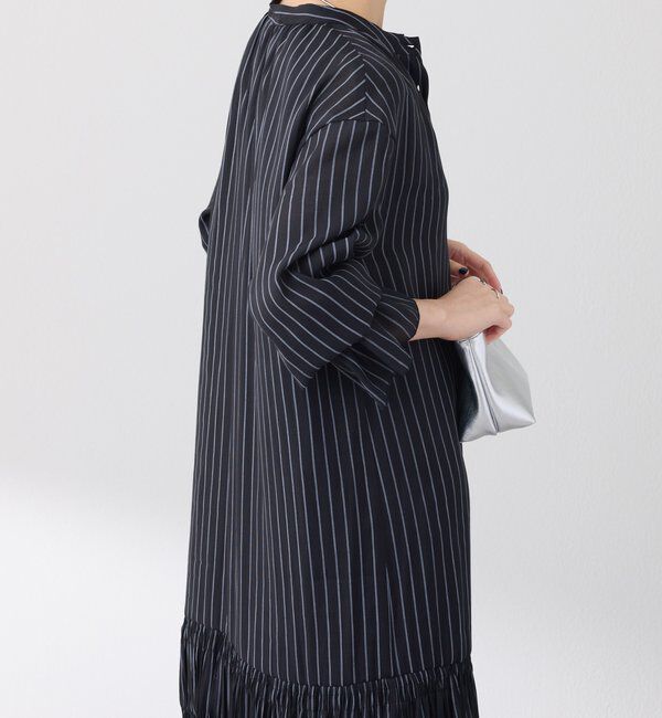  「袖シアーツイルストライプワンピース」|ワンピース|