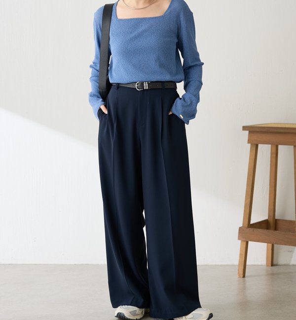  「シアーラメリブスクエアカットソー」|Tシャツ・カットソー|