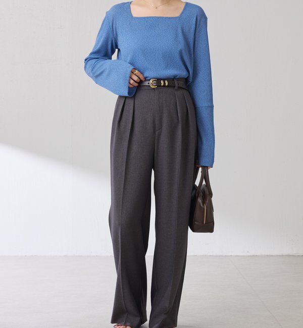  「シアーラメリブスクエアカットソー」|Tシャツ・カットソー|