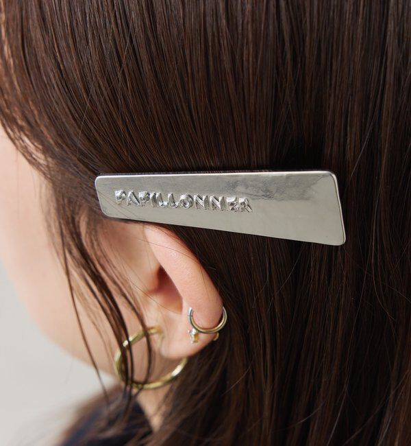  「【PAPILLONNER/パピヨネ】メタルロゴ入りヘアクリップ」|リング|
