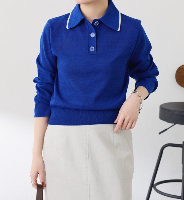  「シアーニットポロ」|ニット・セーター|
