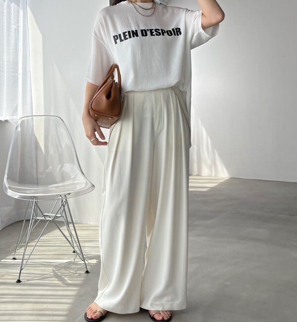  「【累計販売数3万枚突破/21色4サイズ展開！】タックワイドパンツ」|チノ|