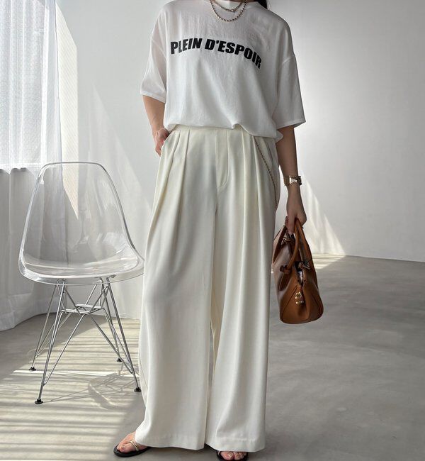  「【累計販売数3万枚突破/21色4サイズ展開！】タックワイドパンツ」|チノ|