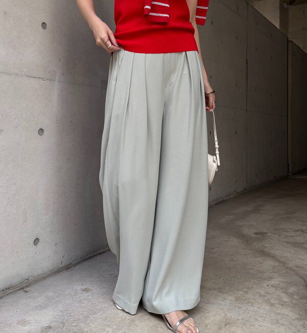  「【累計販売数3万枚突破/21色4サイズ展開！】タックワイドパンツ」|チノ|