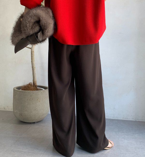  「【累計販売数3万枚突破/21色4サイズ展開！】タックワイドパンツ」|チノ|